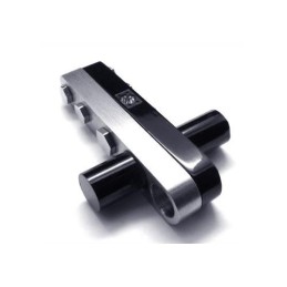 Herren Halskette Mit Kreuzanhänger Aus Reinem Titan, Schwarz/Silber