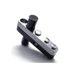 Herren Halskette Mit Kreuzanhänger Aus Reinem Titan, Schwarz/Silber