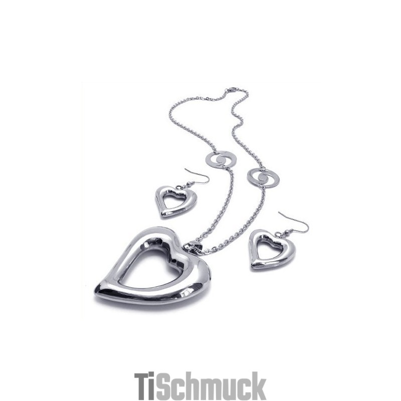 Elegante Form Farbbrillanz Stabile Qualität Titan Schmuckset Inklusive Halskette, Anhänger, Ohrring Elegante Form Farbbrillanz Stabile Qualität Titan Schmuckset Inklusive Halskette, Anhänger, Ohrring