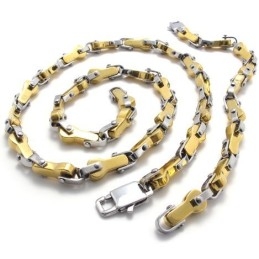 Modernes Design Farbbrillanz Stabile Qualität Titan Schmuckset Inklusive Halskette, Armband