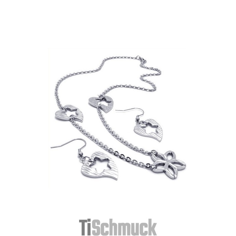 Gekonnte Verarbeitung Farbbrillanz Zuverlässige Qualität Titan Schmuckset Bestehend Aus Halskette, Anhänger, Ohrring