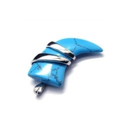 Herren-Halskette Mit Speeranhänger Aus Reinem Titan Mit Türkis