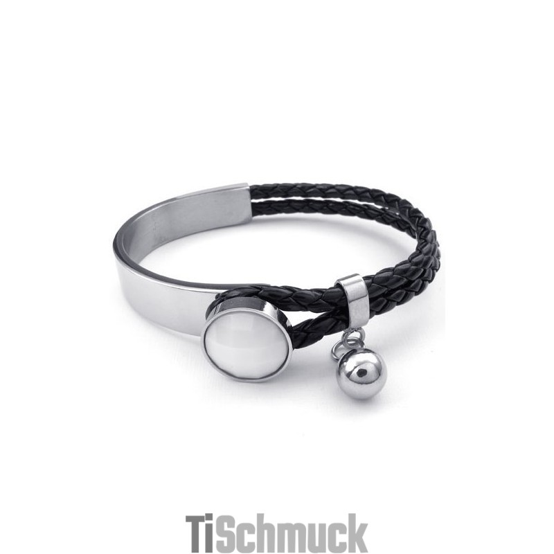 Fein Verarbeiteter Armreif Aus Titanleder In Zarten Farben Und Hervorragender Qualität