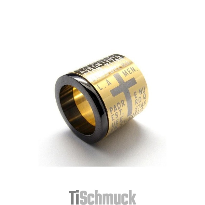 Herren-Halskette Mit Kreuzring-Anhänger Aus Reinem Titan (Neu)