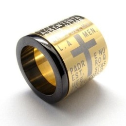 Herren-Halskette Mit Kreuzring-Anhänger Aus Reinem Titan (Neu)