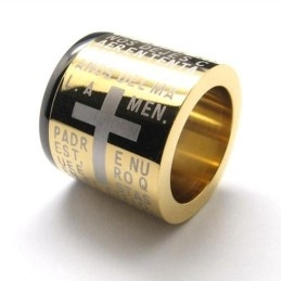 Herren-Halskette Mit Kreuzring-Anhänger Aus Reinem Titan (Neu)