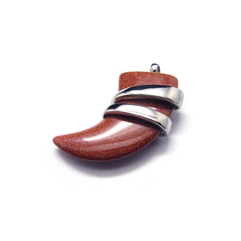 Herren-Halskette Mit Speeranhänger Aus Reinem Titan, Zinnoberrot