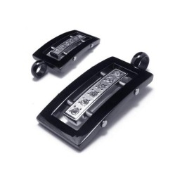 Männer Silber Schwarz Reines Titan Anhänger Halskette Kette