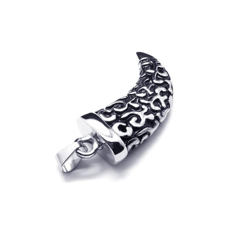 Herren Halskette Mit Speeranhänger Aus Reinem Titan, Schwarz/Silber