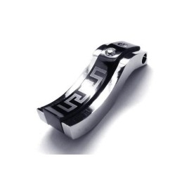 Herren-Halskettenanhänger Aus Reinem Titan, Schwarz/Silber (Neu)