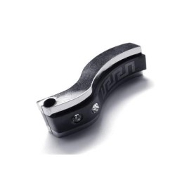 Herren-Halskettenanhänger Aus Reinem Titan, Schwarz/Silber (Neu)